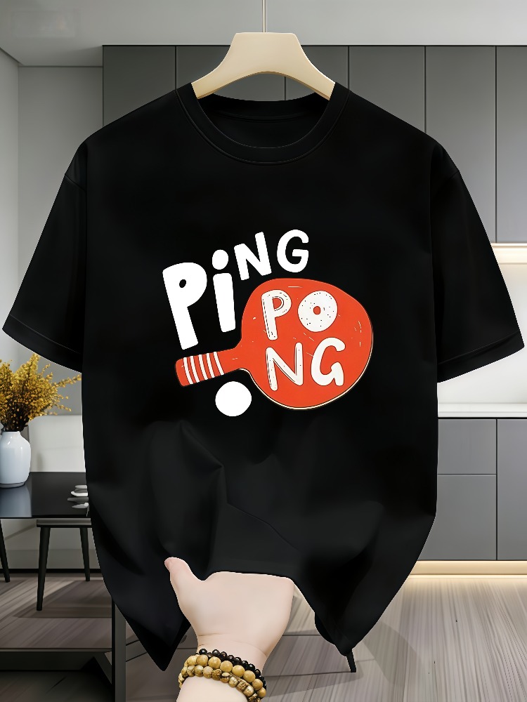 Table Tennis Graphics - Męska koszulka z grafiką tenisa stołowego,