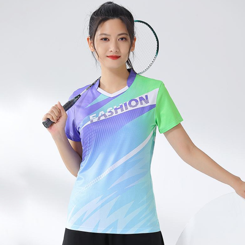 Table Tennis Shirt - Damska koszulka do badmintona z nadrukiem